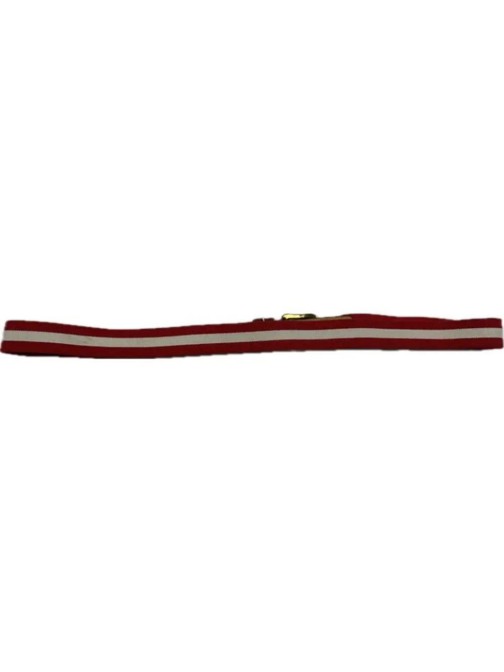 Lacoste Men’s Red White Stretch Fabric Leather Trim Skinny Belt Large 38/95